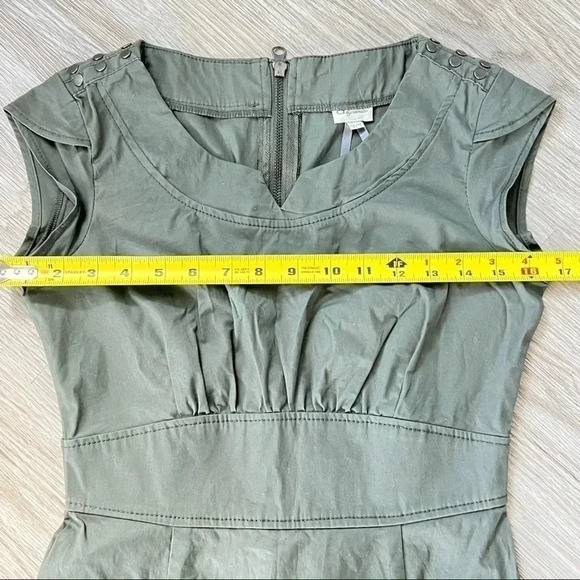 DYNAMITE KAKI GREEN ARMY MINI BACK ZIPPER DRESS SIZE XS - Picture 10 of 14